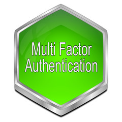 Multi Factor Authentication Button - 3D illustration