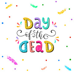Day of the Dead lettering vector illustration.