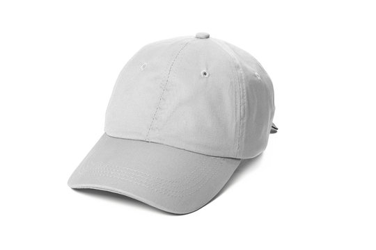 Gray baseball cap or Working peaked cap. Isolated on a white background.