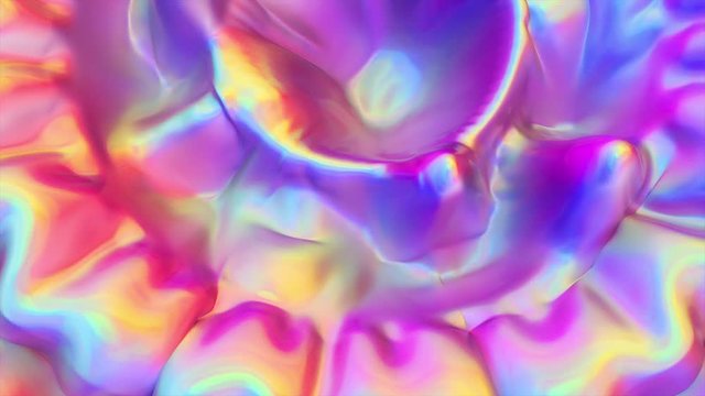 Holographic aerial background, abstract soft texture pierced by blue and white balls, modern movable bright wallpaper, 4k, 3D rendering, digital motion graphics.
