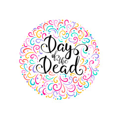 Day of the Dead lettering vector illustration.