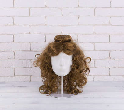 White Female Mannequin Head In A Wig