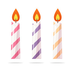 Birthday candles vector isolated illustration