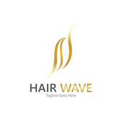 Hair wave  logo vector icon illustration design