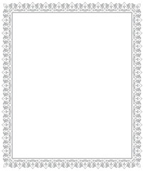 Decorative frame Elegant vector element for design in Eastern style, place for text. Floral grey border. Lace illustration for invitations and greeting cards