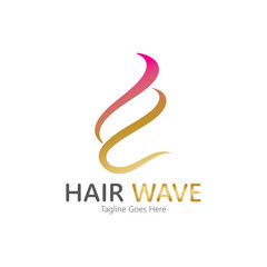 Hair wave  logo vector icon illustration design