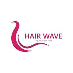 Hair wave  logo vector icon illustration design