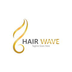 Hair wave  logo vector icon illustration design