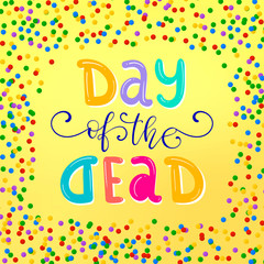 Day of the Dead lettering vector illustration.