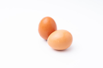 Chicken eggs isolated white background