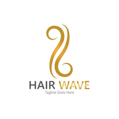 Hair wave  logo vector icon illustration design