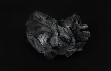 coal isolated on black background