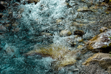 The bottom of a clear stream