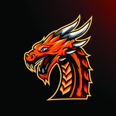 Dragon mascot gaming logo template for team or personal esport © Jagat Kreasi