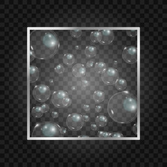 Bubble vector. soap bubble on a transparent background. Bubbles in the window. Vector design.