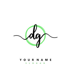 DG Initial handwriting logo vector	