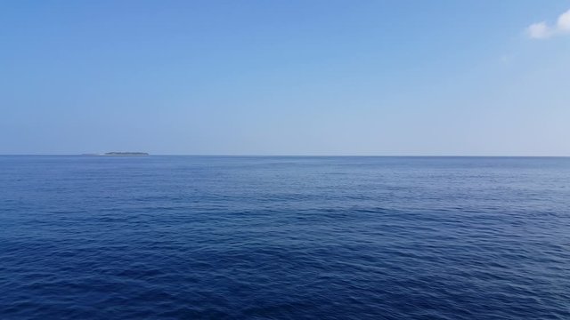 Flat calm water, travel, tourist boat. Deep blue sea! Waves, relaxing Azures. 