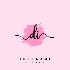DI Initial handwriting logo vector	