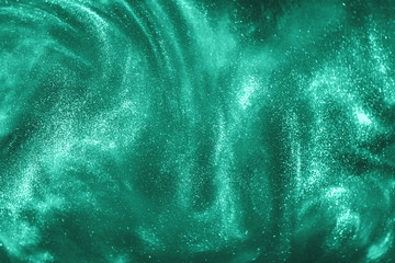 Abstract holiday mint glitter magic shimmering luxury background. Festive sparkles and lights....