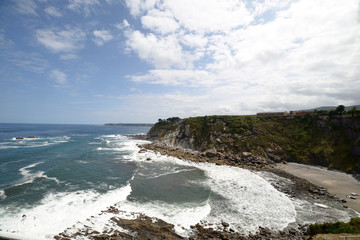 Luarca, Asturias - photograph taken from the cemetery from where the beach is seen