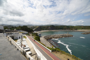 Fototapeta na wymiar Luarca, Asturias - photograph taken from the cemetery from where the beach is seen