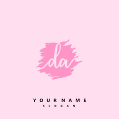 DA Initial handwriting logo vector	