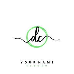 DC Initial handwriting logo vector	