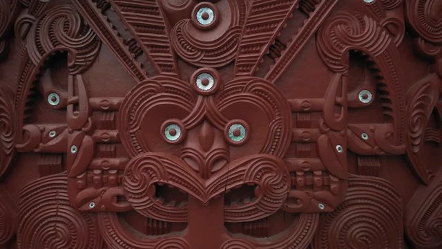 Maori Carving in Rotorua, New Zealand. 12 October 2019