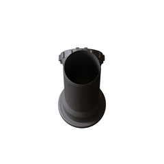 Plastic sewer pipe grey on white background, isolated. 3D rendering of excellent quality in high resolution. It can be enlarged and used as a background or texture.
