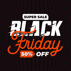 Black friday sale banner with discount details