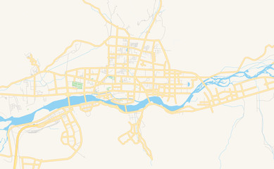 Printable street map of Lhasa, China