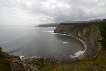 impressive rock cliffs in the Cantabrian Sea in Asturias