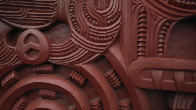Maori Carving in Rotorua, New Zealand. 12 October 2019