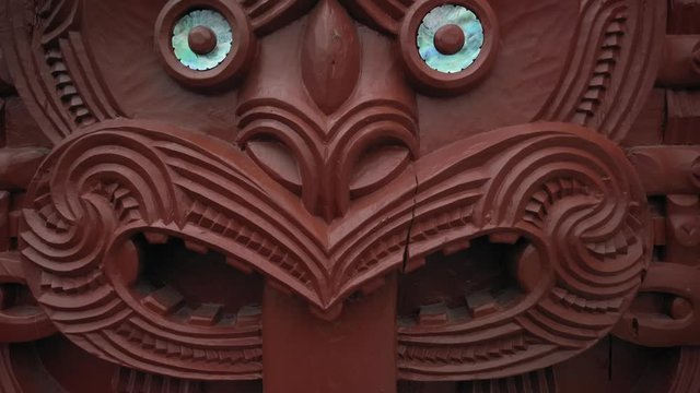 Maori Carving in Rotorua, New Zealand. 12 October 2019