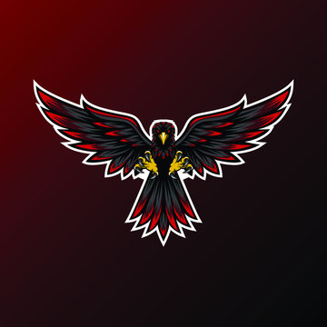Eagle mascot for sport and esport or gamer team logo