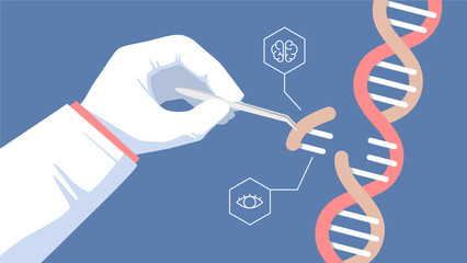 CRISPR CAS9 - Genetic engineering. Gene editing tool illustration