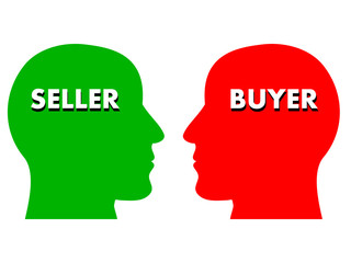 Simple concept of buyer and seller interaction