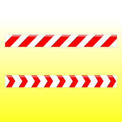 Simple design of a white ribbon with red stripes