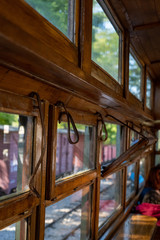 Obraz na płótnie Canvas Old railway carriage window