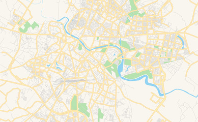Printable street map of Lucknow, India