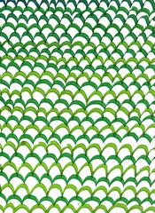Green ink geometric patterns on a white background. For textiles, covers, packaging, advertising.