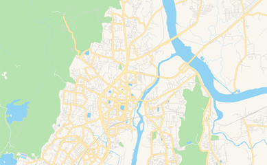 Fototapeta premium Printable street map of Thane, India