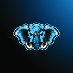Elephant mascot vector illustration logo template for sport anda esport gamer team