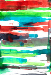 Watercolor colorful brush strokes on a white background. Texture for textiles, covers, packaging, banners, advertising.