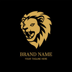 Lion head logo design template