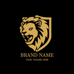 Lion head logo design template