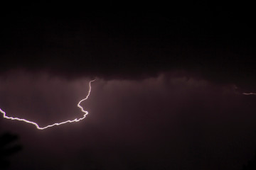Lightning in the night dramatic sky
