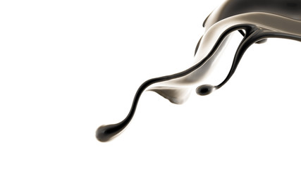 Splash fluid. 3d illustration, 3d rendering.