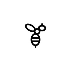 Cute Honeybee Search Flower Icon Outline Vector