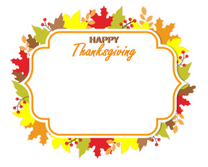 Thanksgiving Greeting Card. Frame with space for text